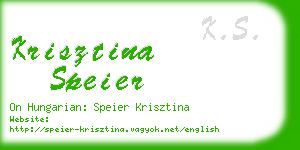 krisztina speier business card